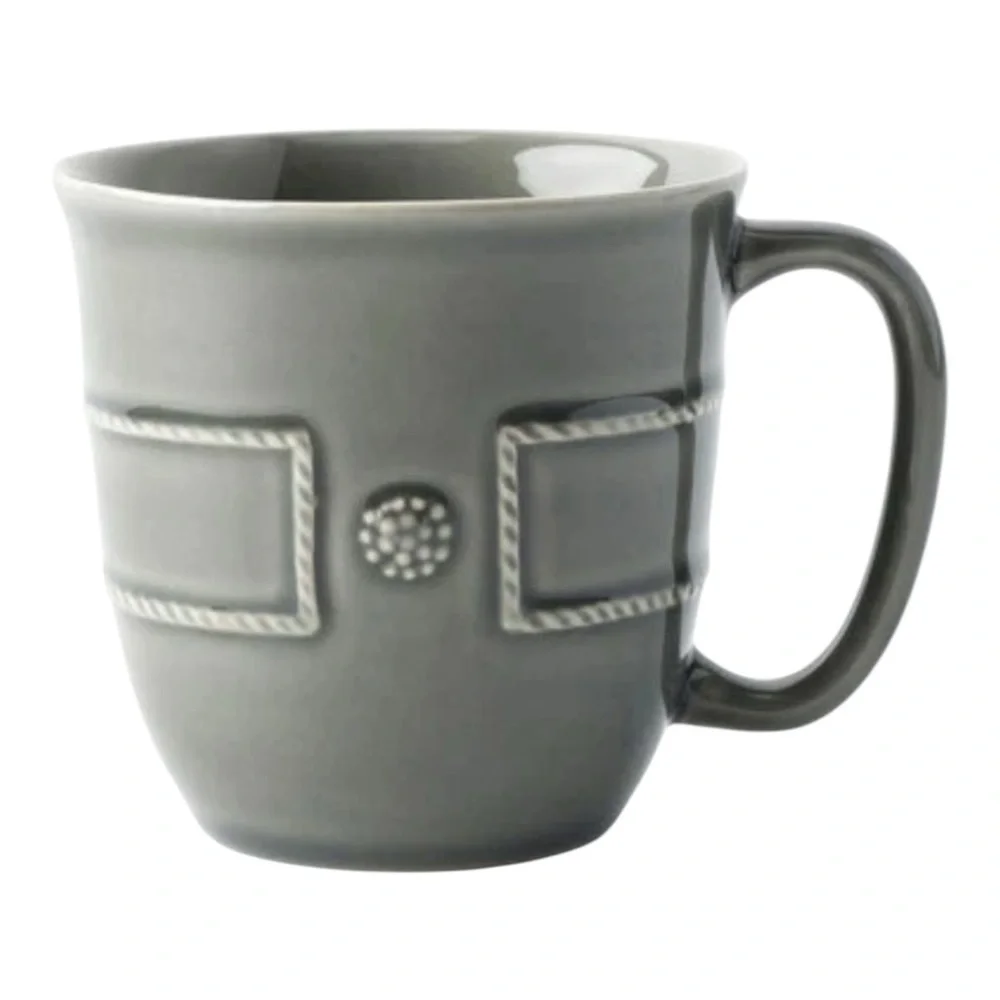 NEW Juliska Berry & Thread Grey French Panel Mug